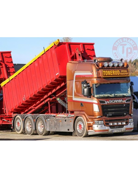 SCANIA R6 TOPLINE 8X4 RIGED TRUCK WITH HOOKLIFT SYSTEM + CONTAINER 40M3 - TONERUD WSI 01-3818 WSI MODELS