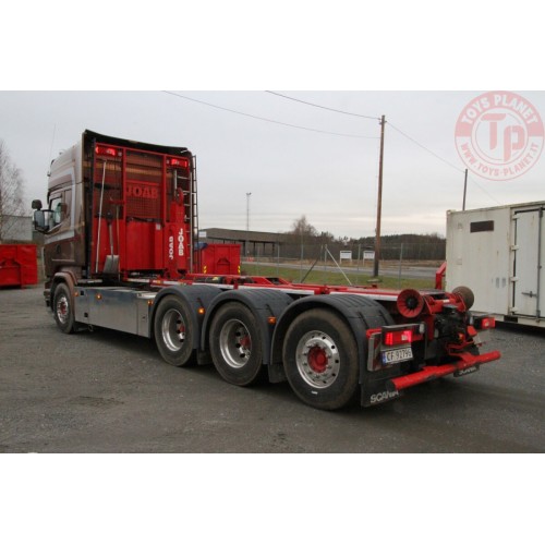 SCANIA R6 TOPLINE 8X4 RIGED TRUCK WITH HOOKLIFT SYSTEM + CONTAINER 40M3 - TONERUD WSI 01-3818 WSI MODELS