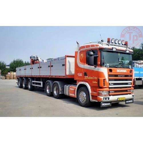SCANIA R4 FLAT ROOF 6X2 TAG AXLE BRICK TRAILER - 3 AXLE HUSKENS WSI 01-3172 WSI MODELS