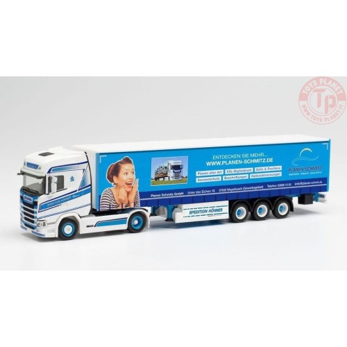 pedition Höhner / Planen-Schmitz Scania CS20HD curtain tarpaulin semitrailer HERPA 313636 HERPA 1:87