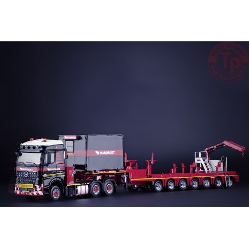 MERCEDES-BENZ AROCS 6X4 WITH 7-AXLE NOOTEBOOM SEMI LOW LOADER AND FASSI CRANE MAMMOET IMC MODELS 410256 MAMMOET