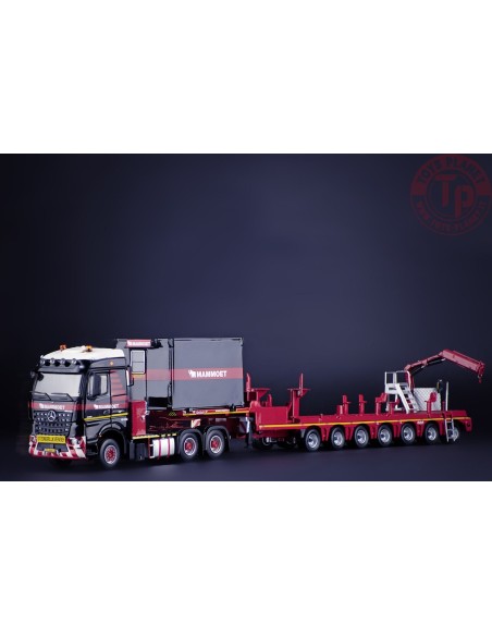 MERCEDES-BENZ AROCS 6X4 WITH 7-AXLE NOOTEBOOM SEMI LOW LOADER AND FASSI CRANE MAMMOET IMC MODELS 410256 MAMMOET