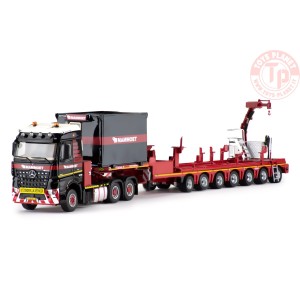 ミニカー IMC 1/50 Mammoet MB Arocs 6x4 7ac crane MAMMOET MB AROCS 6X4 WITH 7 AXLE NOOTEBOOM LOWLOADER + FASSI CRANE