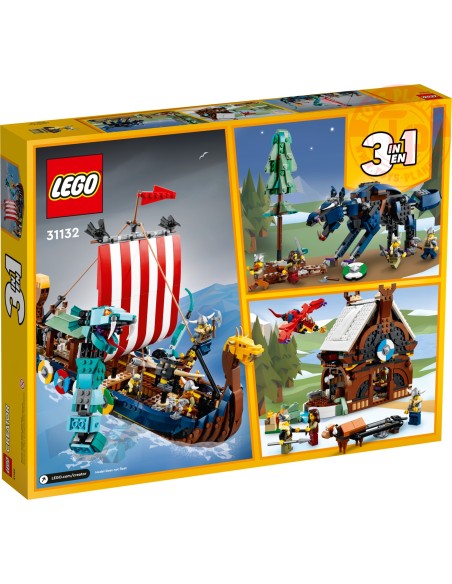 Nave Vichinga E Jörmungandr LEGO CREATOR 31132 LEGO Nave Vichinga E Jörmungandr LEGO CREATOR 31132 LEGO