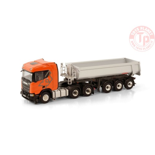 SCANIA R NORMAL | CR20N 6X4 TIPPER TRAILER | HALFPIPE - 3 AXLE - Premium Line WSI 04-2121 WSI MODELS