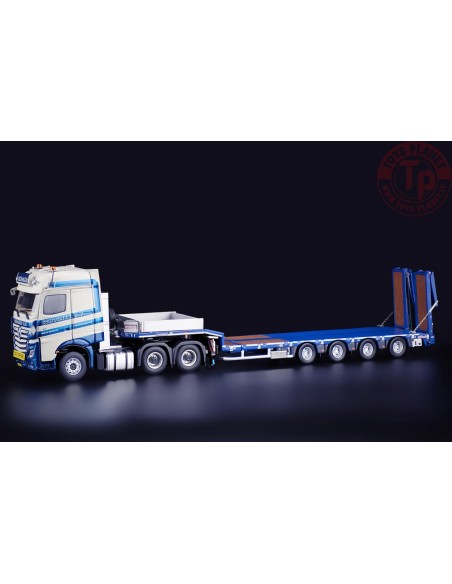 Mercedes Benz Actros BigSpace 6x4 met Nooteboom MCOS 4-assige semidieplader met oprijplaten - Schoones IMC MODELS 32-0073 IMC...
