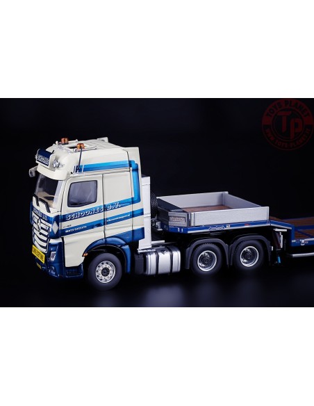 Mercedes Benz Actros BigSpace 6x4 met Nooteboom MCOS 4-assige semidieplader met oprijplaten - Schoones IMC MODELS 32-0073 IMC...