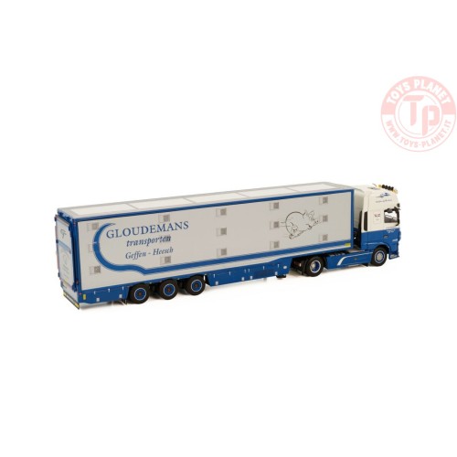 DAF XF SUPER SPACE CAB 4X2 LIVE STOCK TRAILER - 3 AXLE - GLOUDEMANS WSI 01-3569 MODELLISMO INDUSTRIALE 1:50