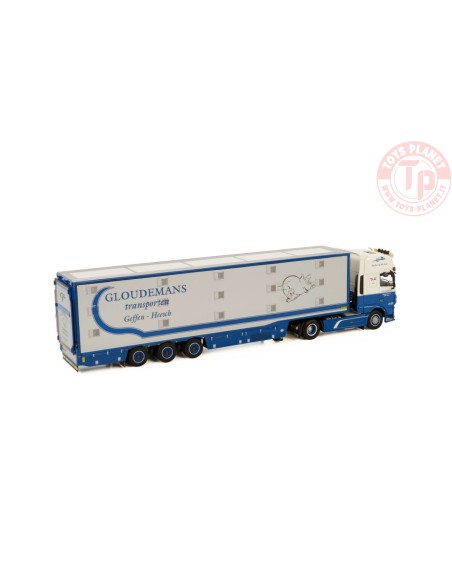 DAF XF SUPER SPACE CAB 4X2 LIVE STOCK TRAILER - 3 AXLE - GLOUDEMANS WSI 01-3569 MODELLISMO INDUSTRIALE 1:50