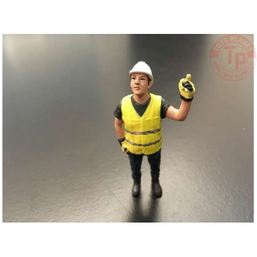 Jaap hoisting Yellow safety jacket with helmet Hand AT COLLECTIONS 32145 AT COLLECTIONS