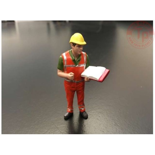 Gerard inspecting work.Orange safety jacket with helmet AT COLLECTIONS 32142 AT COLLECTIONS