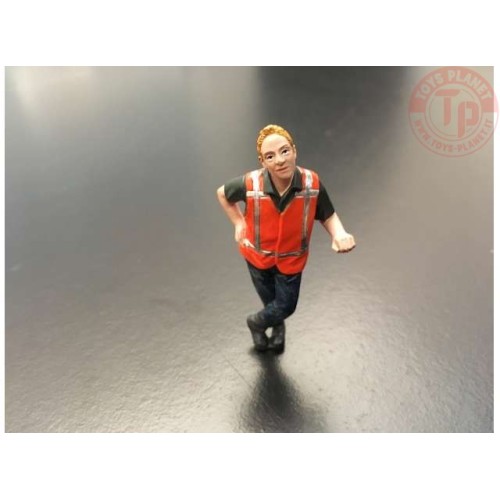 Sebastiaan Leaning.Orange safety jacket with helmet AT COLLECTIONS 32147 AT COLLECTIONS