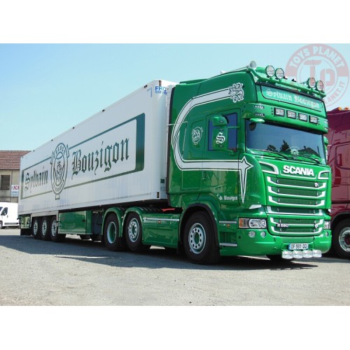 SCANIA STREAMLINE TOPLINE 6X2 TWIN STEER REEFER TRAILER - 3 AXLE S. BOUZIGON WSI 01-3742 WSI MODELS