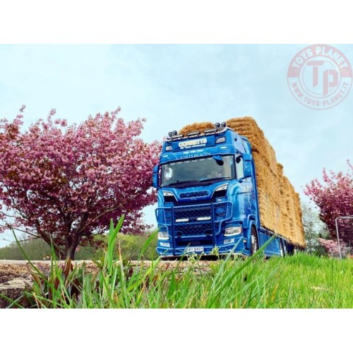 Scania Next Gen S650 Highline vlakke motorwagen met 3-assige wipkar (incl. lading) Corbetts TEKNO 80997 TEKNO