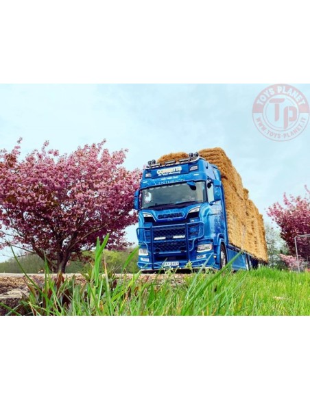 Scania Next Gen S650 Highline vlakke motorwagen met 3-assige wipkar (incl. lading) Corbetts TEKNO 80997 TEKNO