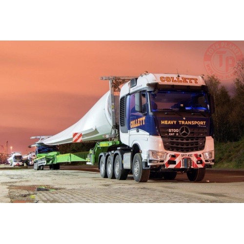 MERCEDES-BENZ AROCS SLT BIGSPACE 8X4 WITH NOOTEBOOM SUPER WING CARRIER - COLLETT IMC MODELS 32-0195 IMC MODELS