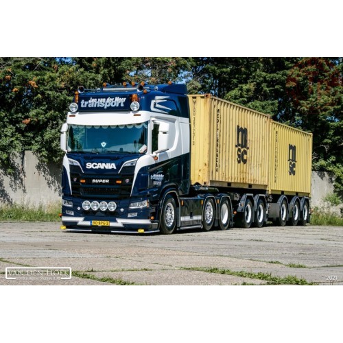SCANIA R HIGHLINE CR20H 6X2 TWIN STEER 2 CONNECT COMBI TRAILER 2+3 AXLE + 2X 20FT CONTAINER - JAN VAN DER MEER WSI 01-3659 WS...