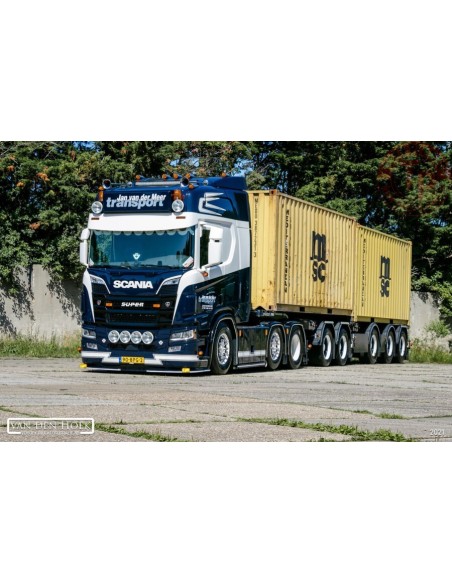 SCANIA R HIGHLINE CR20H 6X2 TWIN STEER 2 CONNECT COMBI TRAILER 2+3 AXLE + 2X 20FT CONTAINER - JAN VAN DER MEER WSI 01-3659 WS...
