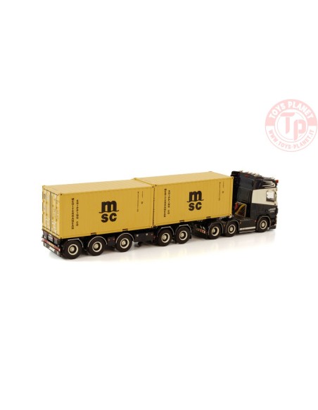 SCANIA R HIGHLINE CR20H 6X2 TWIN STEER 2 CONNECT COMBI TRAILER 2+3 AXLE + 2X 20FT CONTAINER - JAN VAN DER MEER WSI 01-3659 WS...