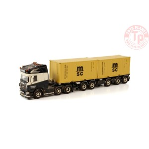 SCANIA R HIGHLINE CR20H 6X2 TWIN STEER 2 CONNECT COMBI TRAILER 2+3 AXLE + 2X 20FT CONTAINER - JAN VAN DER MEER WSI 01-3659 WS...