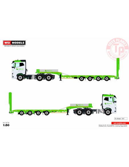Volvo FH4 6x4 con pianale Trasporto Mezzi 4 assi ECOVIE WSI 02-2809 WSI MODELS