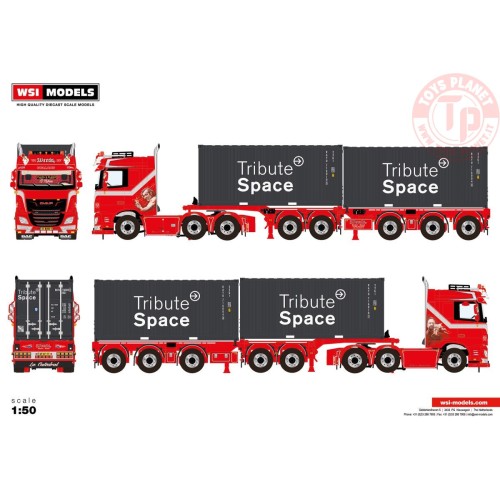 DAF XF SPACE CAB MY2017 6X2 TWIN STEER 2CONNECT COMBI TRAILER 2+3 AXLE + 2X 20FT CONTAINER - Weeda Transport WSI 01-3628 WSI ...