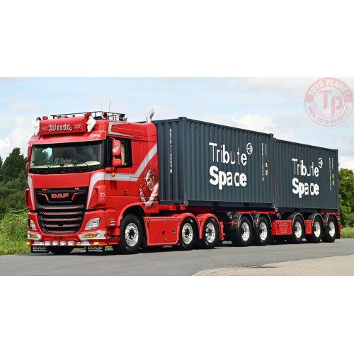 DAF XF SPACE CAB MY2017 6X2 TWIN STEER 2CONNECT COMBI TRAILER 2+3 AXLE + 2X 20FT CONTAINER - Weeda Transport WSI 01-3628 WSI ...