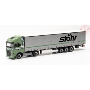 Iveco S-Way curtainside semitrailer Stöhr HERPA 315227 HERPA 1:87