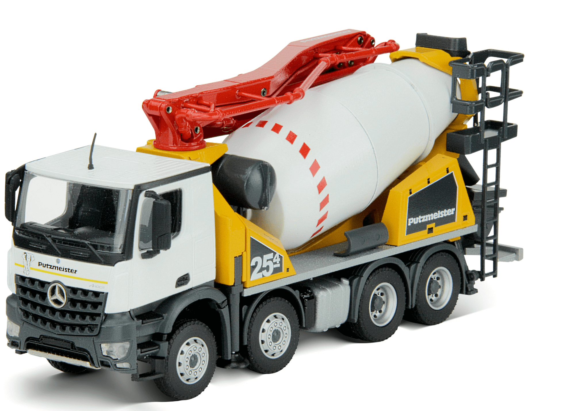 Conrad 3095 1/50 – Camion Mercedes-Benz Putzmeister – Pompe à Béton Jaune