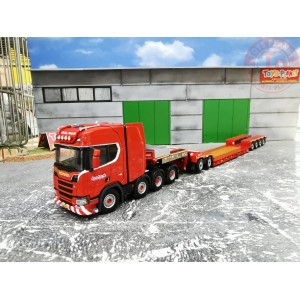 Scania R Highline cr20h 8x4 + low loader 4 axle dolly 2 axle nooteboom WSI 592.71.88 WSI MODELS