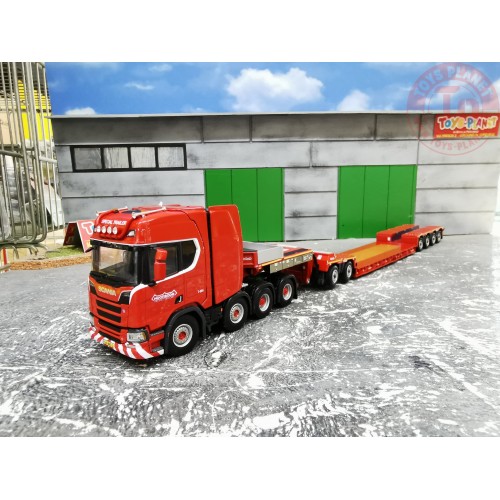 Scania R Highline cr20h 8x4 + low loader 4 axle dolly 2 axle nooteboom WSI 592.71.88 WSI MODELS
