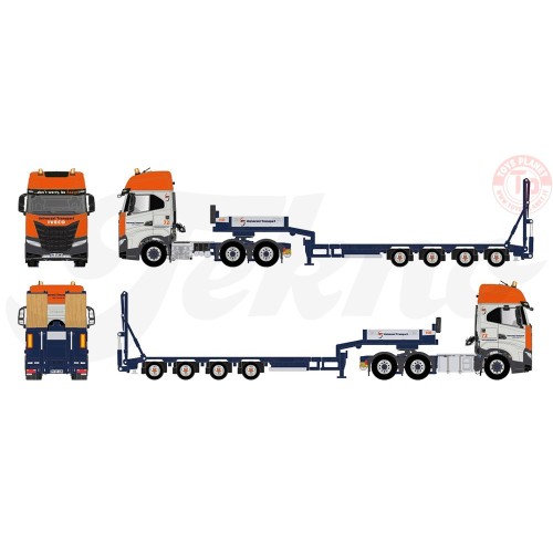 Iveco S-way 6x4 con semirimorchio ribassato a 4 assi - Universal TEKNO 81237 TEKNO