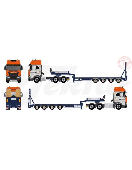 Iveco S-way 6x4 con semirimorchio ribassato a 4 assi - Universal TEKNO 81237 TEKNO Iveco S-way 6x4 con semirimorchio ribassato a 4 assi - Universal TEKNO 81237 TEKNO