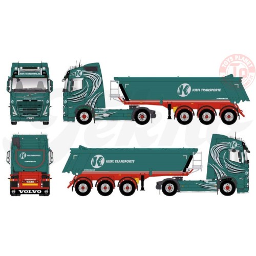 Volvo FH04 Globetrotter met 3-assige Meiller oplegger - Kiefl Transporte TEKNO 82890 TEKNO