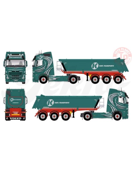 Volvo FH04 Globetrotter met 3-assige Meiller oplegger - Kiefl Transporte TEKNO 82890 TEKNO Volvo FH04 Globetrotter met 3-assige Meiller oplegger - Kiefl Transporte TEKNO 82890 TEKNO