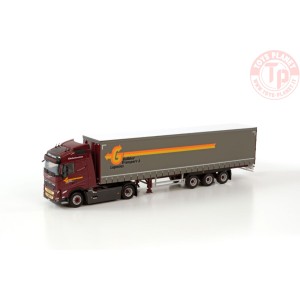 VOLVO FH5 GLOBETROTTER 4X2 CURTAINSIDE TRAILER - 3 AXLE - GALLIKER WSI 01-3758 WSI MODELS
