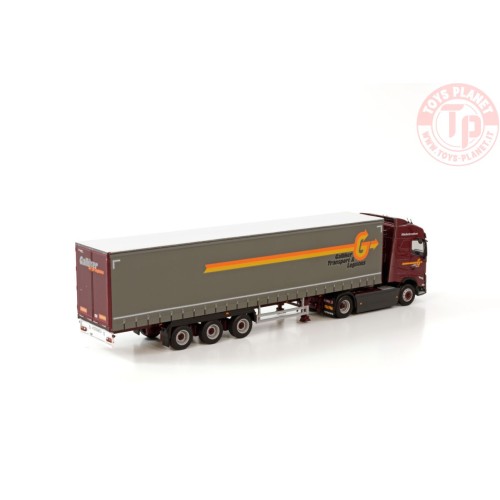 VOLVO FH5 GLOBETROTTER 4X2 CURTAINSIDE TRAILER - 3 AXLE - GALLIKER WSI 01-3758 WSI MODELS