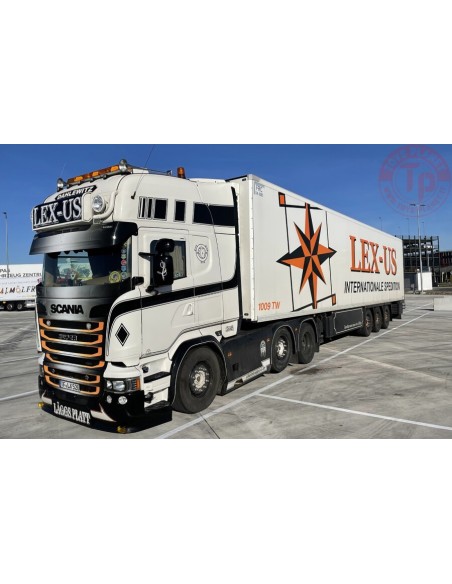 SCANIA STREAMLINE TOPLINE 6X2 TWIN STEER REEFER TRAILER - 3 AXLE - LEX-US WSI 01-3790 WSI MODELS SCANIA STREAMLINE TOPLINE 6X2 TWIN STEER REEFER TRAILER - 3 AXLE - LEX-US WSI 01-3790 WSI MODELS