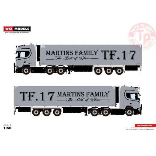 SCANIA S HIGHLINE CS20H 6X2 TAG AXLE REEFER TRAILER - 3 AXLE - TF 17 WSI 01-3743 WSI MODELS