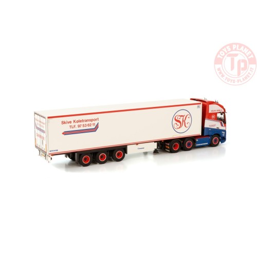 VOLVO FH5 GLOBETROTTER XL 6X2 TWIN STEER REEFER TRAILER - 3 AXLE SKIVE WSI 01-3716 WSI MODELS