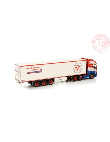 VOLVO FH5 GLOBETROTTER XL 6X2 TWIN STEER REEFER TRAILER - 3 AXLE SKIVE WSI 01-3716 WSI MODELS