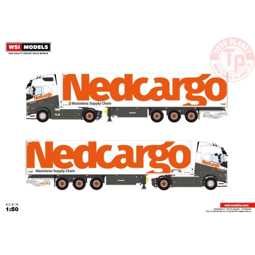 VOLVO FH5 GLOBETROTTER 4X2 BOX TRAILER - 3 AXLE NEDCARGO WSI 01-4015 WSI MODELS