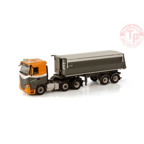 IVECO S-WAY 6X2 TWINSTEER TIPPER TRAILER - 2 AXLE - BAGGERBEDRIJF MIDDEN NEDERLAND WSI 01-3539 WSI MODELS