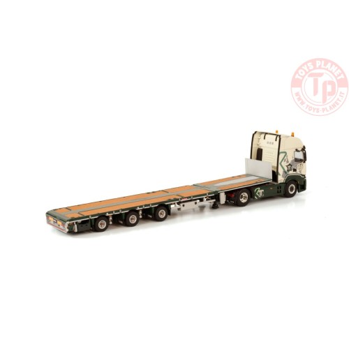 IVECO S-WAY HIGH 4X2 MEGATRAILER FLATBED - 3 AXLE TRANSPORT KTX WSI 01-3831 WSI MODELS