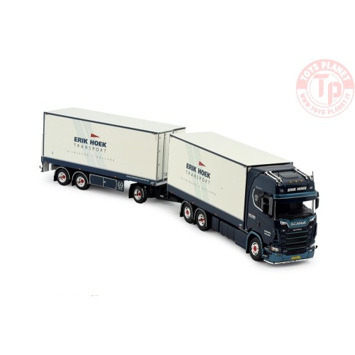 Scania 660S-V8 motorwagen met 3-assige schamelaanhanger Erik Hoek Transport TEKNO 83028 TEKNO