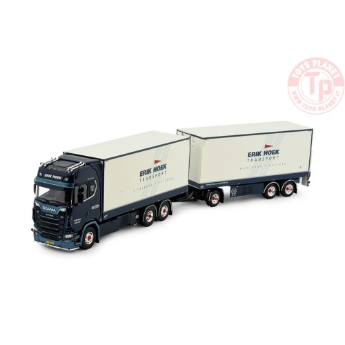 Scania 660S-V8 motorwagen met 3-assige schamelaanhanger Erik Hoek Transport TEKNO 83028 TEKNO