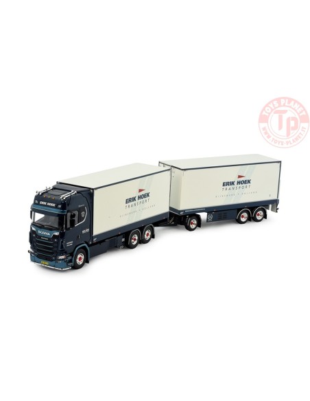 Scania 660S-V8 motorwagen met 3-assige schamelaanhanger Erik Hoek Transport TEKNO 83028 TEKNO