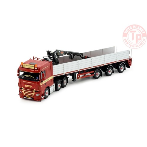 DAF XF Space Cab 6x2 met 3-assige stenenoplegger Post & Zn H.N. TEKNO 82660 TEKNO