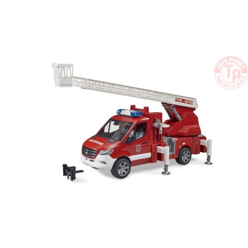 MB Sprinter Vigili del fuoco con pompa a scala girevole e modulo luci e suoni BRUDER 02673 BRUDER