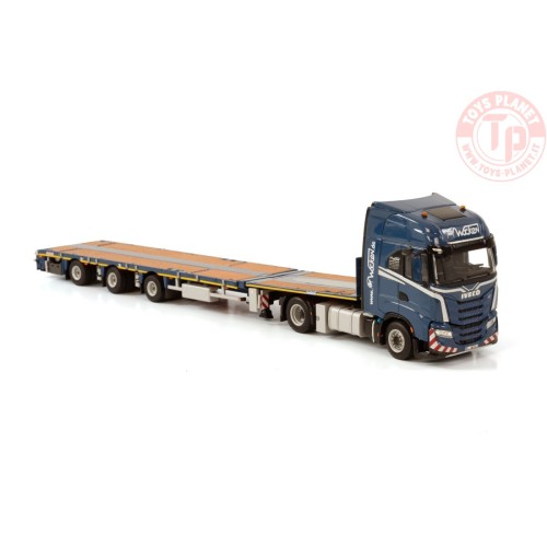 IVECO S-WAY AS HIGH 4X2 MEGATRAILER FLATBED - 3 AXLE - WOCKEN WSI 01-3884 WSI MODELS